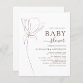 Baby shower minimalistisch botanische flora (Voorkant / Achterkant)
