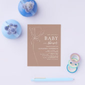 Baby shower minimalistisch botanische flora flyer (Enkel)