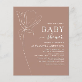 Baby shower minimalistisch botanische flora flyer