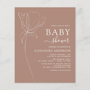 Baby shower minimalistisch botanische flora flyer
