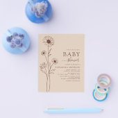 Baby shower minimalistisch botanische flora flyer (Enkel)