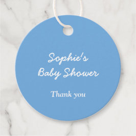 Baby shower Minimalistische Blauwe Favor Tags Bedankjes Labels