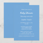 Baby shower minimalistische blauwe uitnodiging (Voorkant / Achterkant)