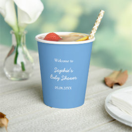 Baby shower Minimalistische Blue Paper Cups Papieren Bekers