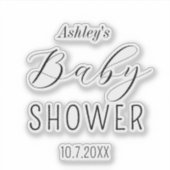 Baby shower minimalistische kalligrafie sticker (Voorkant)
