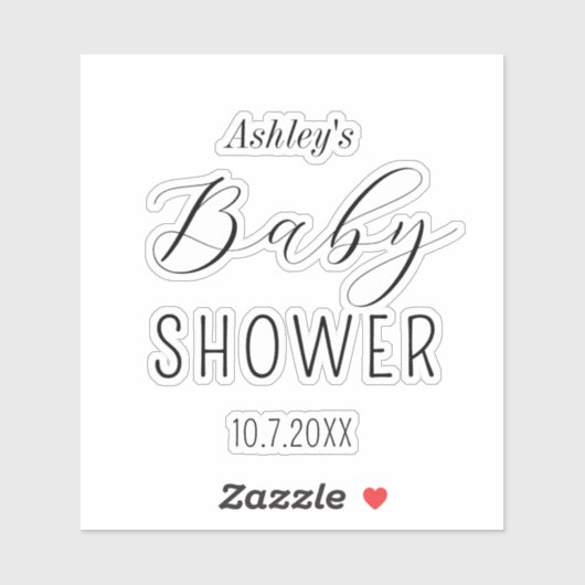 Baby shower minimalistische kalligrafie sticker (Vel)