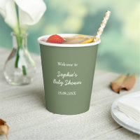 Baby shower Minimalistische Sage Groenboek Cups