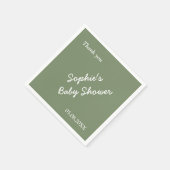 Baby shower Minimalistische Sage Groenboek Servett Servet (Hoek)
