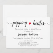 Baby shower minimalistische uitnodiging voor zwart (Voorkant / Achterkant)