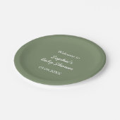 Baby shower minimalistische wijze groenboek Borden Papieren Bordje (Gekanteld)