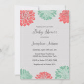 Baby shower Mint en Coral Dahlia Kaart (Voorkant)