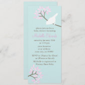 Baby shower Mint en Roze vogels Kaart (Voorkant / Achterkant)