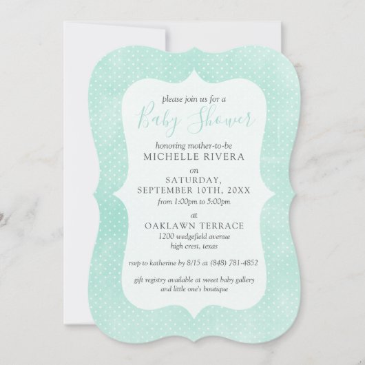 Baby shower Mint Geel Rustiek Hout Genderneutraal Kaart (Voorkant)