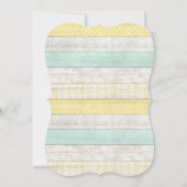 Baby shower Mint Geel Rustiek Hout Genderneutraal Kaart (Achterkant)