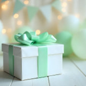 Baby shower Mint Green #99D0A1 Satijnen Lint