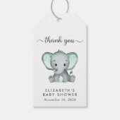 Baby shower Mint Green Elephant Hartelijk dank Cadeaulabel (Voorkant)