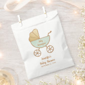 Baby shower Mint Retro Carriage Bedankzakje (Geknipt)
