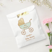 Baby shower Mint Retro Carriage Bedankzakje (Gezegeld)