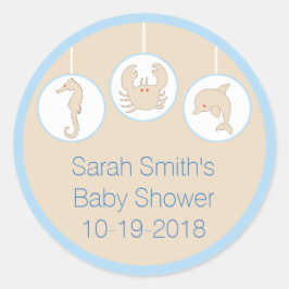 Baby shower "Mobile/Cream"-Stickers 1 1/2 of 3 Ronde Sticker