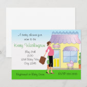 Baby shower Mod Mom Boutique Shopper Uitnodiging (Voorkant / Achterkant)