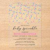 Baby shower Moder Sprinkle Acryl Uitnodigingen (Voorkant)