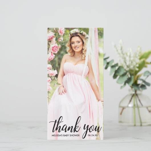 baby shower Modern - Bedankt voor je fotokaart L (Staand voorkant)