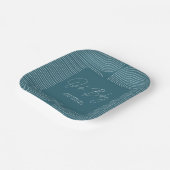 Baby shower modern blauwgroen blauw elegant geomet papieren bordje (Gebogen)