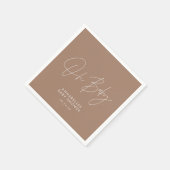 Baby shower Modern Boho Natural Brown Elegant Servet (Hoek)