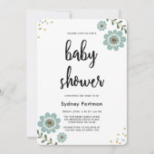 Baby shower Modern Floral en Confetti Kaart (Voorkant)
