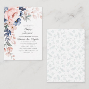 Baby shower Modern Floral Notitiekaartje