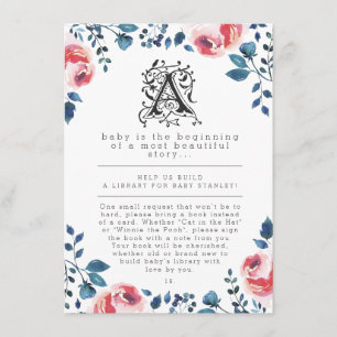 Baby Shower   Modern Floral Storybook Informatiekaartje
