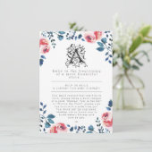 Baby Shower | Modern Floral Storybook Informatiekaartje (Staand voorkant)