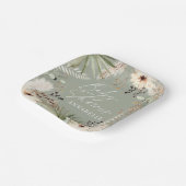 Baby shower modern gebladerd gras papieren bordje (Gebogen)