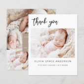 Baby shower Modern Minimalist bedankkaarten (Voorkant / Achterkant)