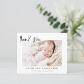 Baby shower Modern Minimalist bedankkaarten (Staand voorkant)