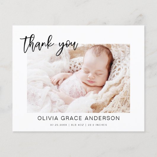 Baby shower Modern Minimalist bedankkaarten Flyer (Voorkant)