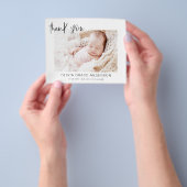 Baby shower Modern Minimalist bedankkaarten Flyer (Hand)
