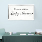 Baby shower Modern Minimalistisch Wit Zwart Spandoek (Beurs)