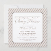 BABY SHOWER modern  schattige strepen neutraal Kaart (Voorkant)