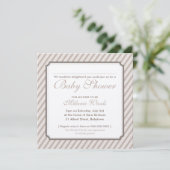 BABY SHOWER modern  schattige strepen neutraal Kaart (Staand voorkant)