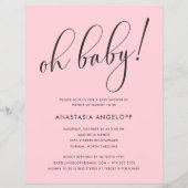 Baby shower Modern Script Blush Baby shower Flyer (Voorkant)