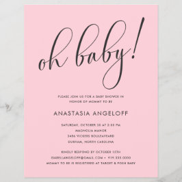 Baby shower Modern Script Blush Baby shower Flyer