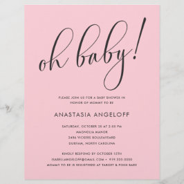 Baby shower Modern Script Blush Baby shower Flyer