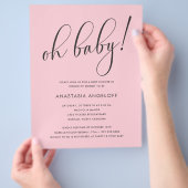 Baby shower Modern Script Blush Baby shower Flyer (Hand)