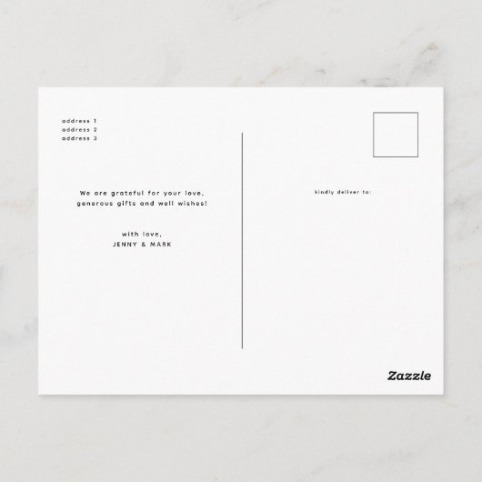 Baby shower modern script - Foto Briefkaart (Achterkant)