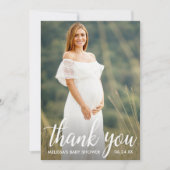 Baby shower modern script - Hartelijk dank - Fotok Kaart (Voorkant)