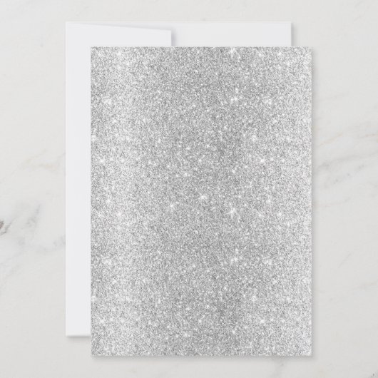 Baby shower Modern Silver Glitter Feet Roos Floral Kaart (Achterkant)