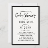 Baby Shower Modern Zwart & Wit Minimalistisch Kaart (Voorkant)