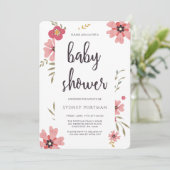 Baby shower Moderne Bloemen Kaart (Staand voorkant)