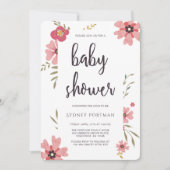 Baby shower Moderne Bloemen Kaart (Voorkant)